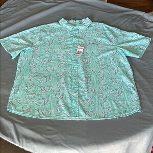 NWT Vineyard Vines Men's Classic Fit Whale Green Short Sleeve Shirt